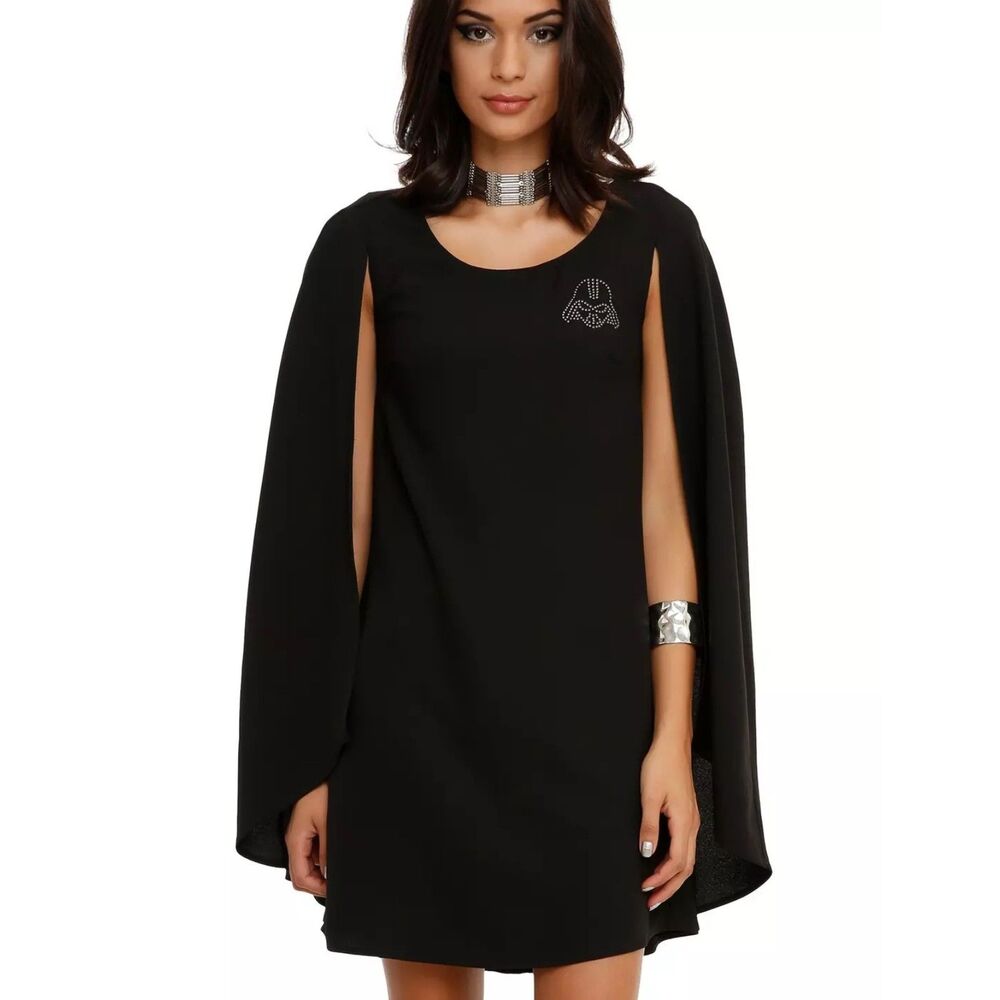 Star Wars Darth Vader Cape Dress Rhinestone Logo Her Universe Size M - Picture 6 of 10